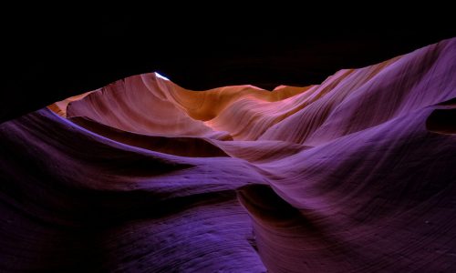 A low angle shot of the Antelope Canyon, Arizona